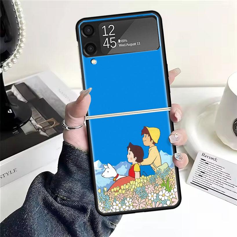 Heidi Niedliche Cartoon Hüllen Für Samsung Galaxy Z Flip 4 5 6 7 3 Z Flip7 Flip6 Flip4 Flip5 Flip3 5G Harte Stoßfeste Fundas Hülle
