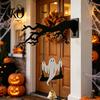 Fun Halloween Decorations Wall Mounted Hanging Bell, Clear Sound Ghost/Bat Decorative Cute Dinner Bell for Outdoor Front Door Garden Porch