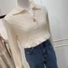 New Fashion Women Autumn Pullover Sweater Long Sleeve Turn Down Collar Winter Knitwears Jumpers Loose Knitted Sweaters for Women Elegant Tops 25311