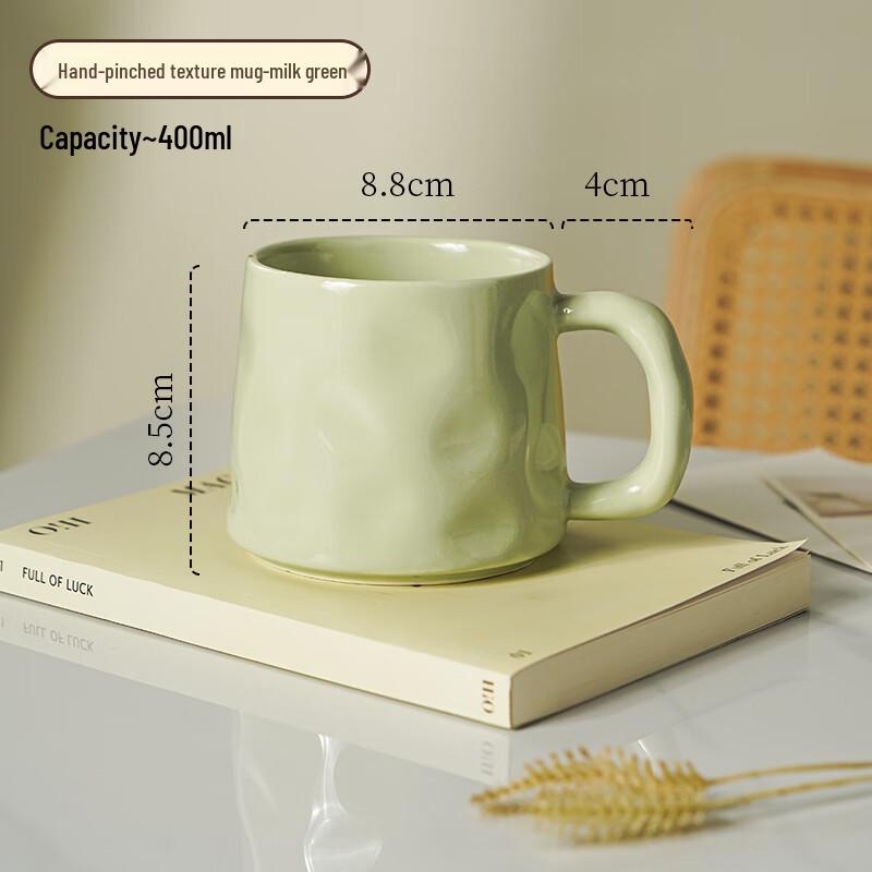 Hand-Pinched Ceramic Mug with Spoon