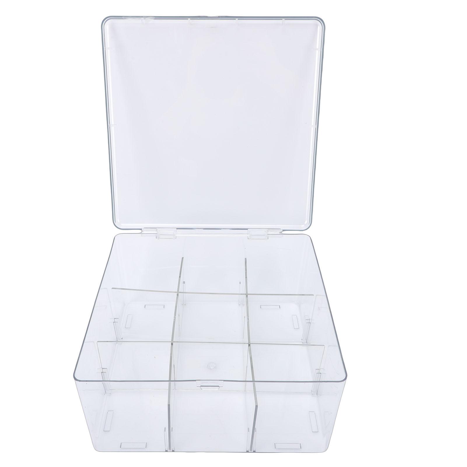 

Trading Card Storage Box 9 Grid Card Organizer Detachable Holds 1500 Cards with Lid Dust Proof for Collectors
