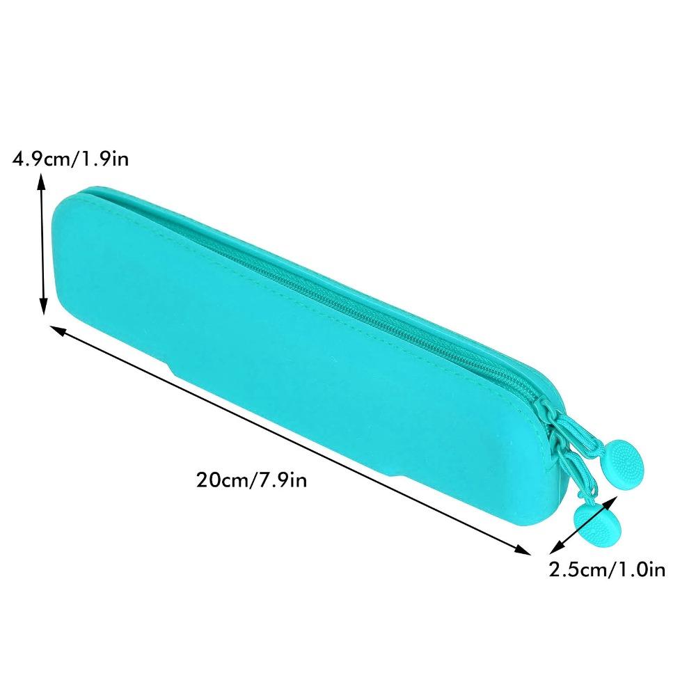 Mini Travel Pencil Zipper Pouch Silicone Stationery Bag Pen Storage Case Daily Office Supply Sort