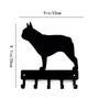 French Bulldog Key Holder Coat Hook Leash Hanger Metal Wall Sculpture Towel Rack