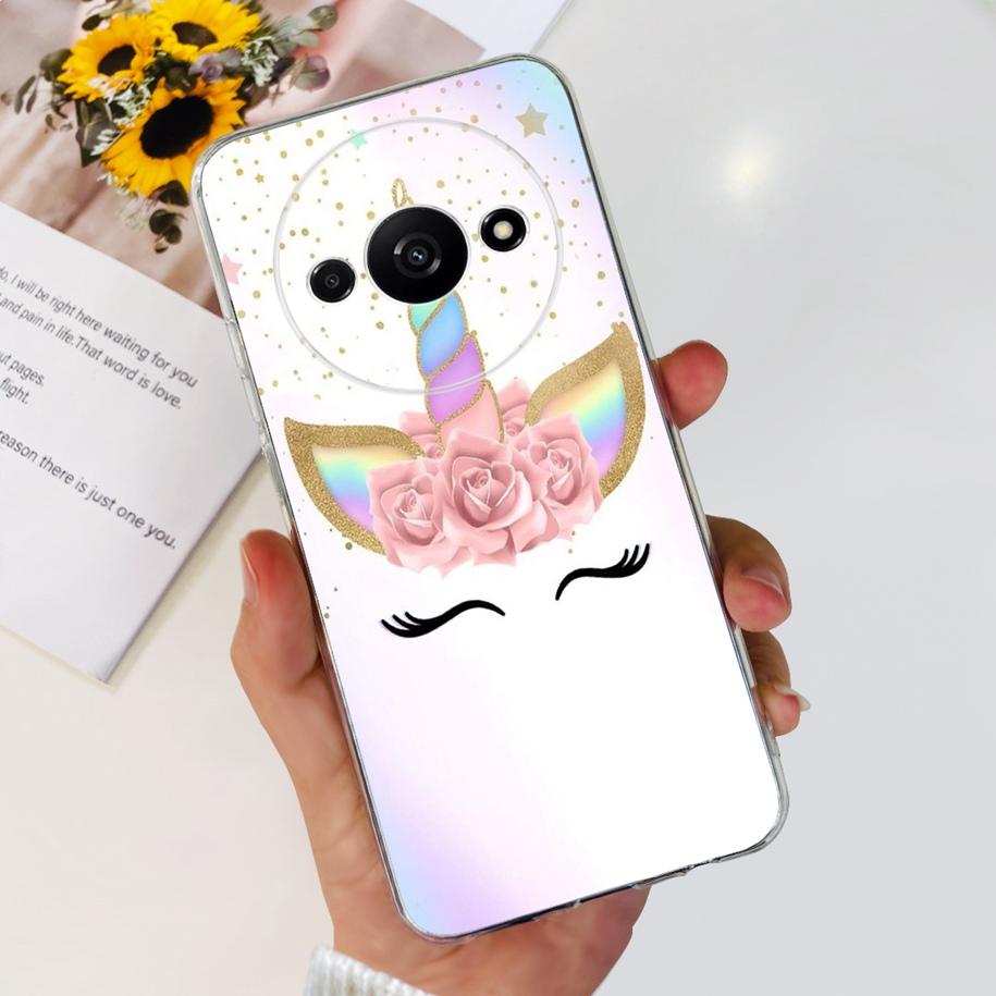 For Xiaomi Redmi A3 Case 2024 Popular Flower Soft Silicone Clear TPU Phone Cover For Xiomi Redmi A3 A 3 Bumper on RedmiA3 Fundas