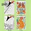 Spiral Bound Drawing Album Trace-By-Groove Guided Coloring Book, Clear Artistic Printing with 20 Decorative And Painting Set for Teens Scenes