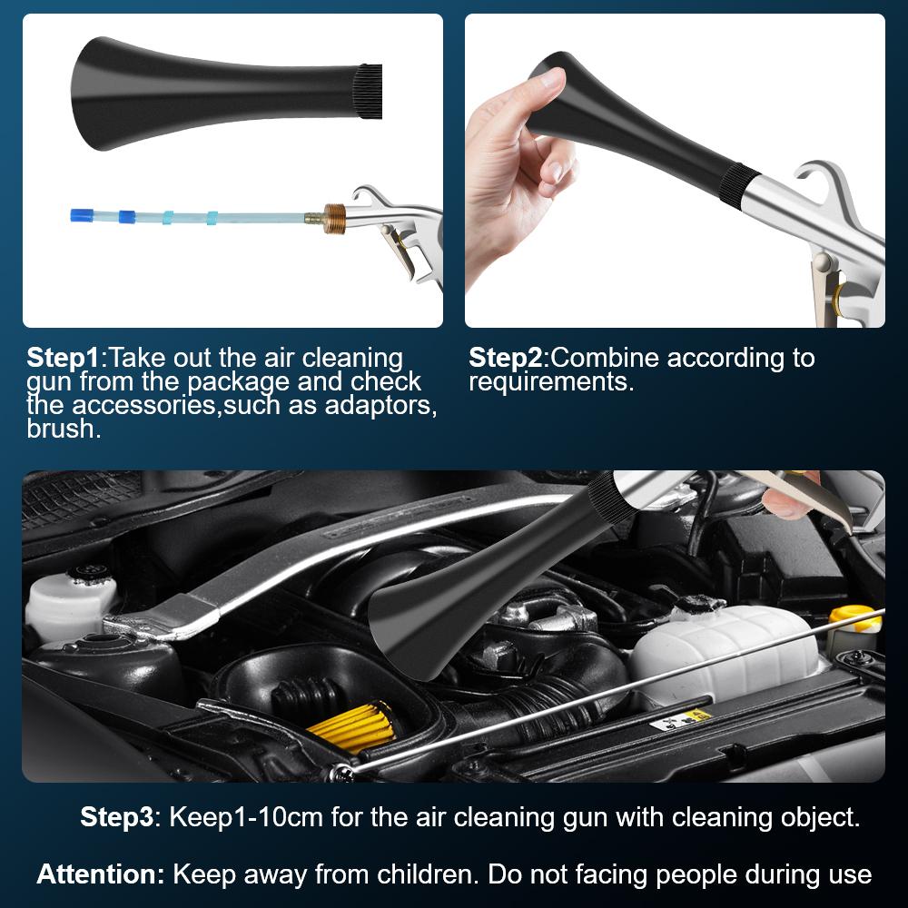 Dry Cleaning Dust Blowing Interior Detailing Cleaning Tool Auto Accessories JP Type High Pressure Car Wash Gun Tornador Air Blow