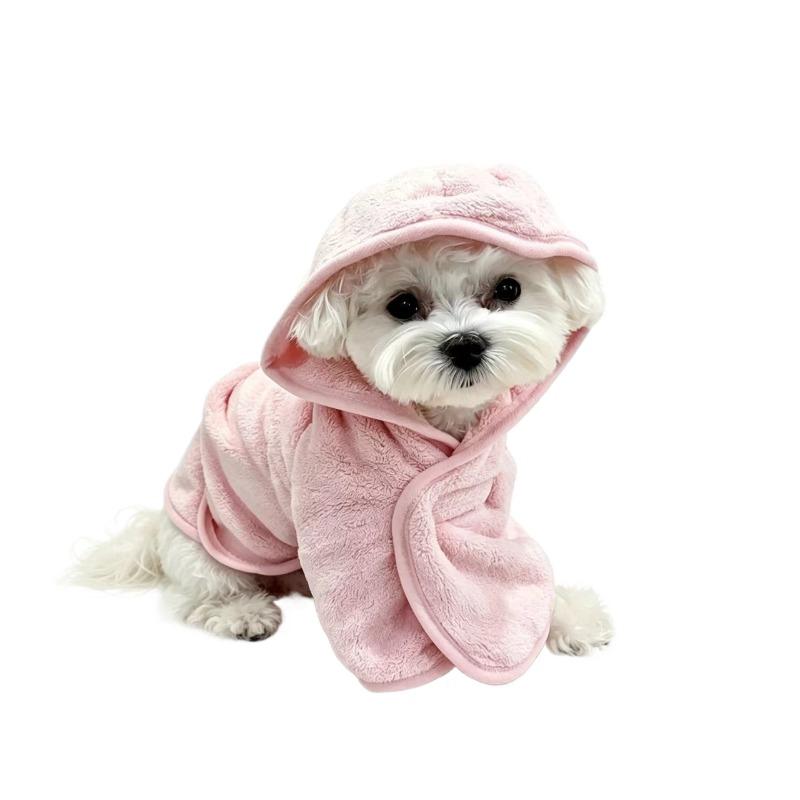 Quick Drying Soft Pet Bath Towel Robe Absorbent Soft Pet Bathrobe Dog Bath Towel Small Medium Dogs Cats