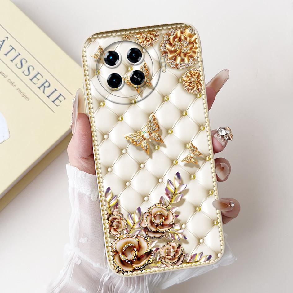 For Tecno Spark 20 Pro+ 2024 Case Fashion Flower Cactus Soft Liquid Silicone Lens Protective Cover on Spark 20 Pro Plus KJ7 Etui