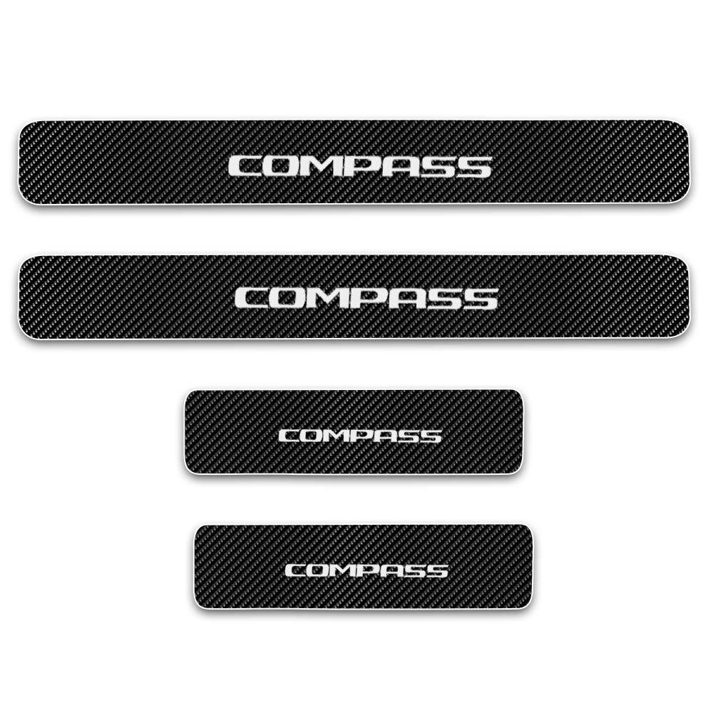 Einstiegsleisten Für Jeep Compass 2018-2022 - Kohlefaser Türeinstiegsschutz Set 5-teilig