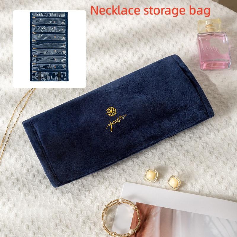 

Jewelry Storage Roll Luxurious Necklaces Rings Earrings Bag Travel Jewelry Organizer Soft Velvet Jewelry Bag For Gift For Daily
