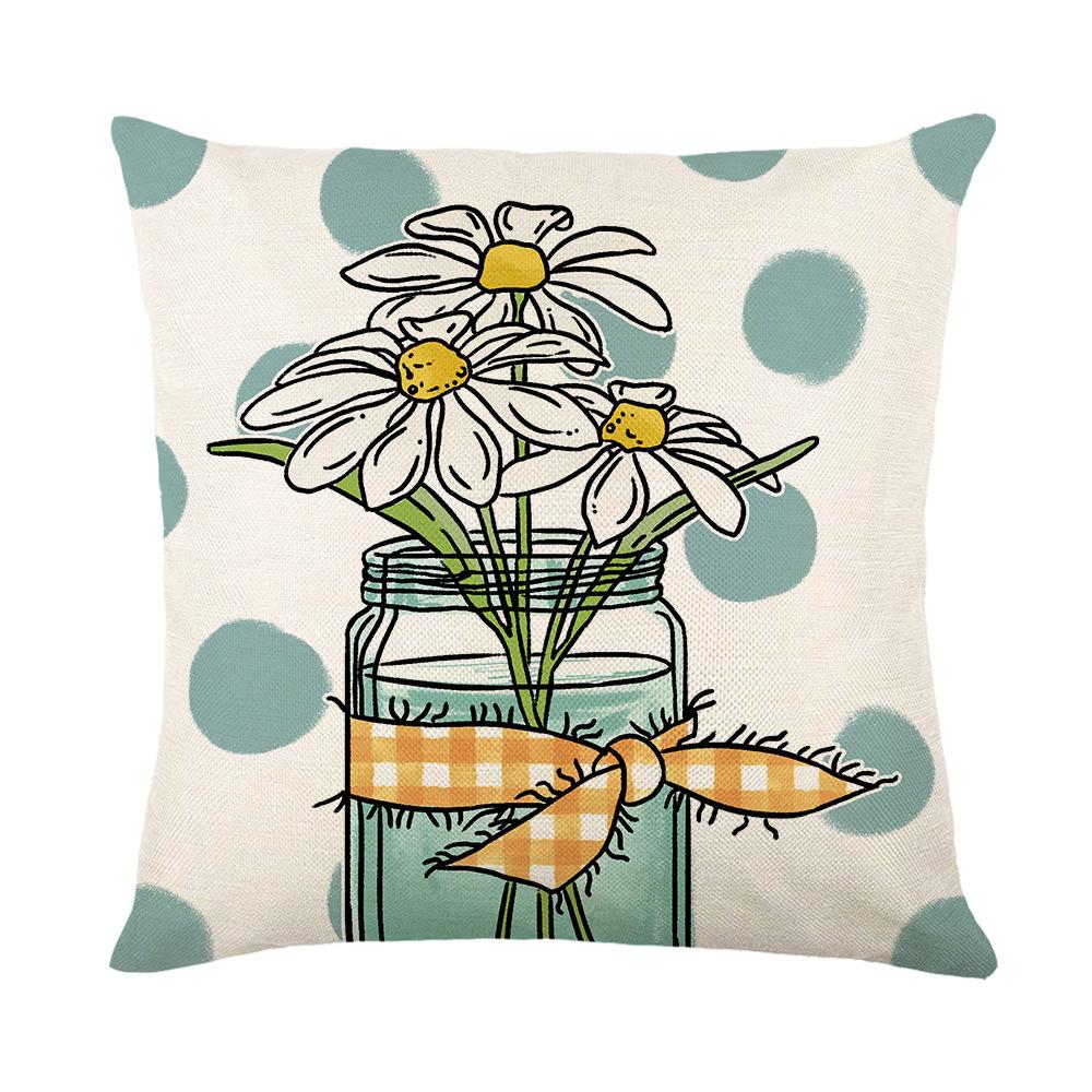 Frühling Neu Blau Buchstaben Gedruckter Kissenbezug Heimstoff Polyester Wohnzimmer Kissenbezug Schlafzimmer Kissen