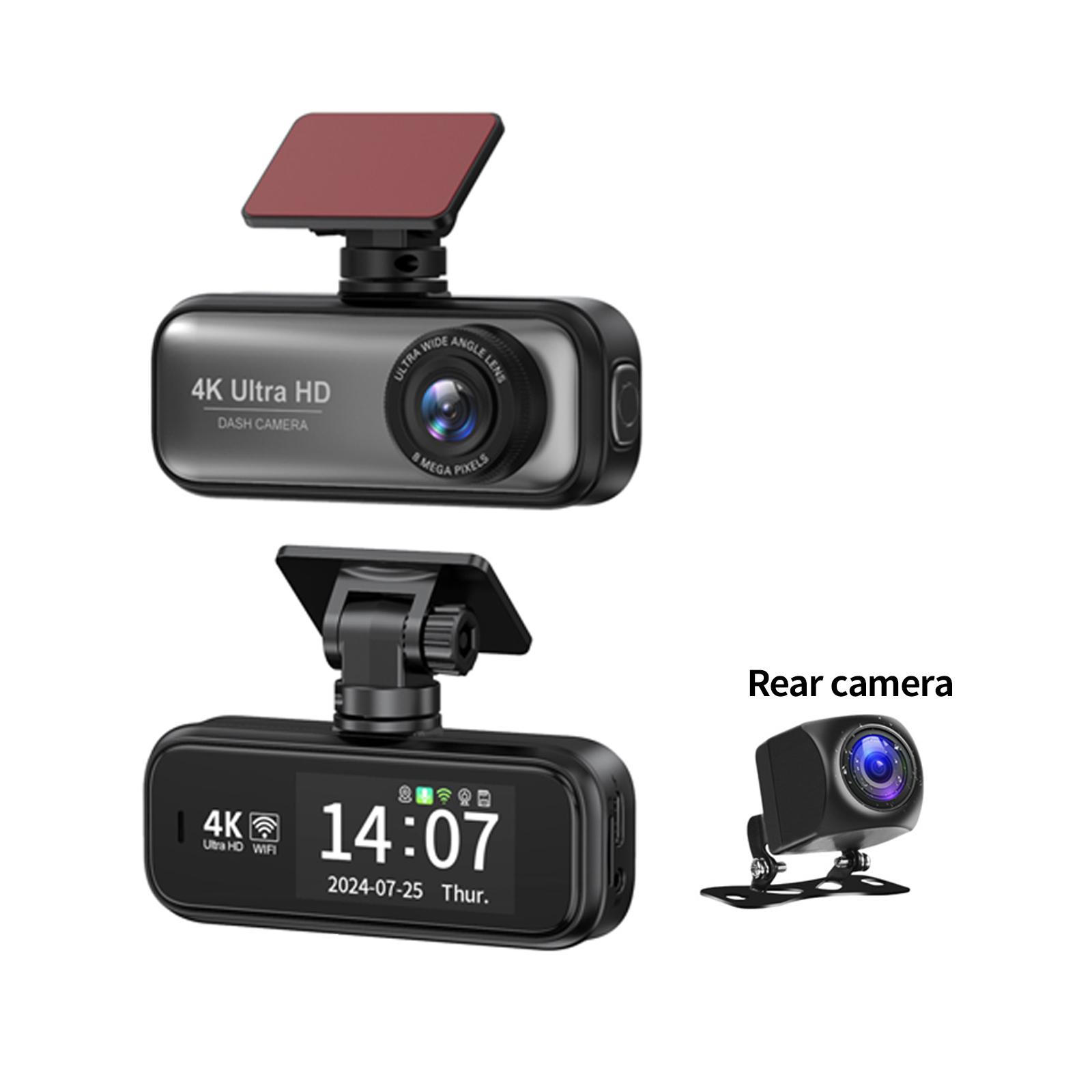 

UHD 4K Dash Cam Mini скрытый 2-дюймовый автомобильный видеорегистратор Мобильное приложение WiFi WDR Видеорегистратор Ночное видение Ftont Rear 2-канальный черный ящик NONE