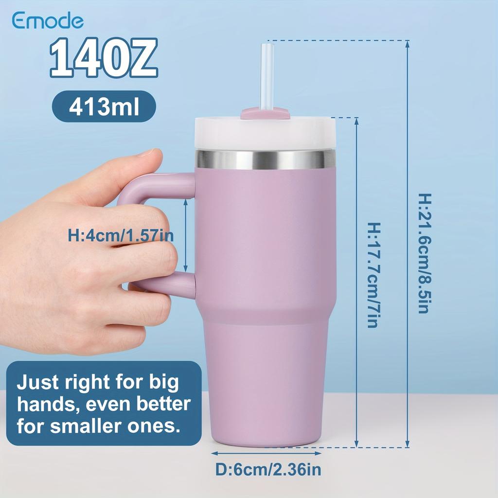 14 Oz Stainless Steel Insulated Mug with Lid and Straw - BPA Free, Shatterproof, Great for All Seasons - Ideal Gift for Birthdays, Halloween