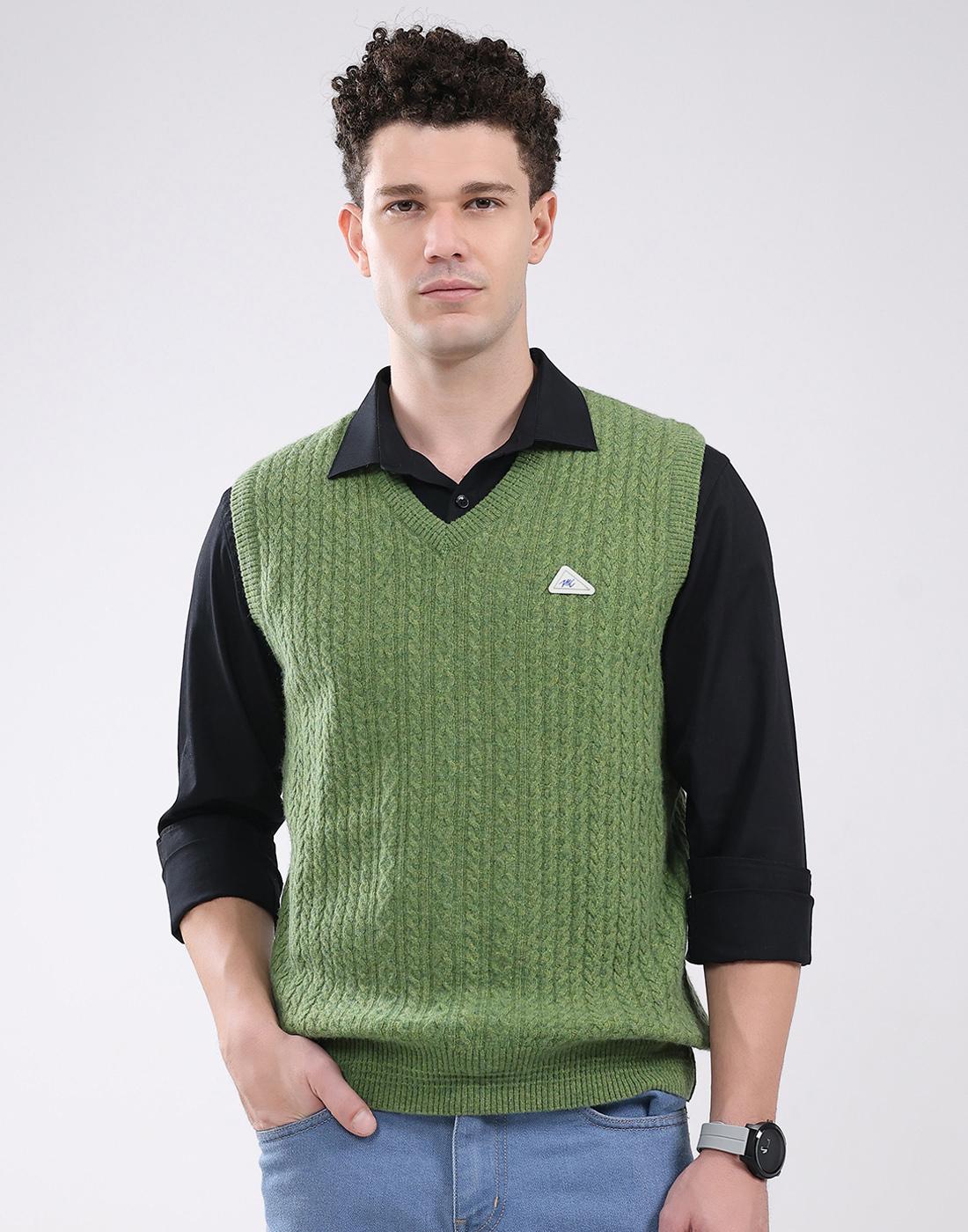 

Мужской свитер без рукавов с V-образным вырезом от Monte Carlo XL зелёный