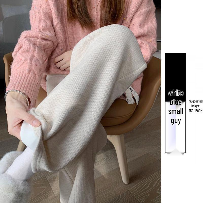 Cashmere Wide-Leg Women s High-Waisted Knit Pants - Spring/Autumn/Winter 2025 Collection L