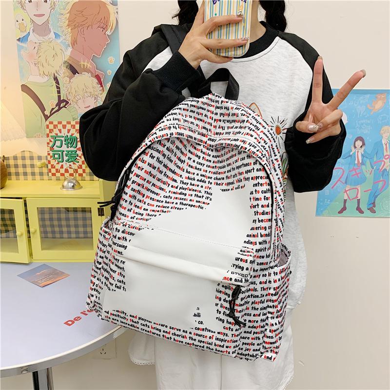 American Trendy Water-Repellent Laptop Backpack for Junior High & High School Students