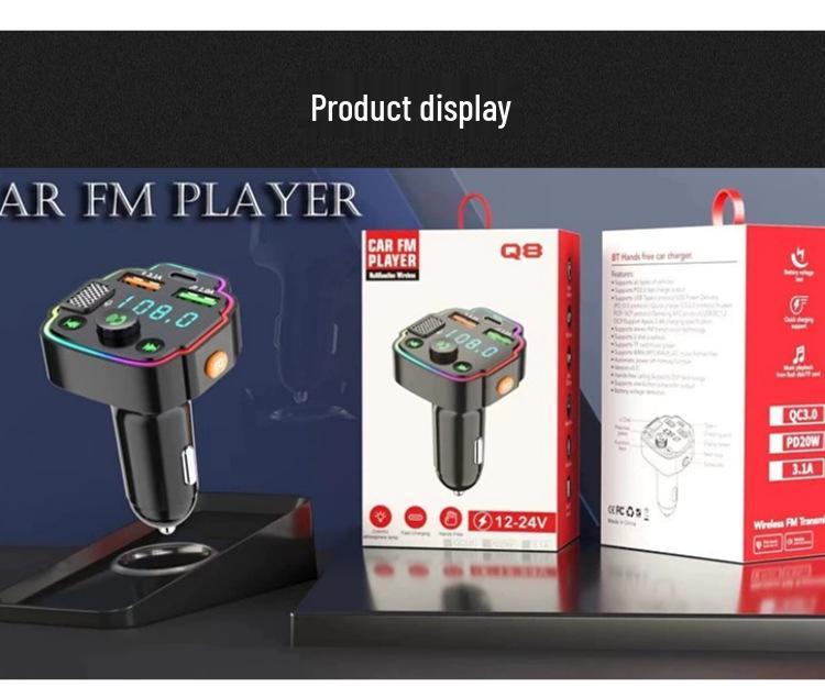 Q8 Fast Charge Car Charger & Bluetooth MP3 Player with Lossless Sound