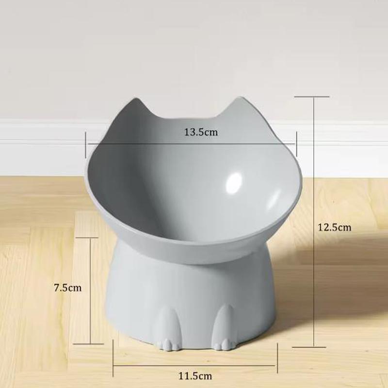 New cat bowl with long ears and high feet bowl with cat and dog neck protection and anti-overturning plastic raised pet bowl