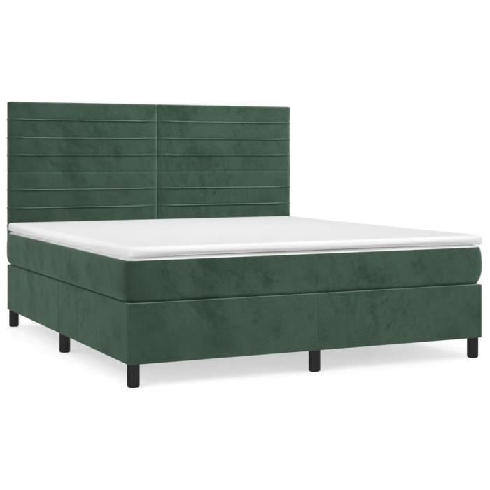VidaXL Divan Bed and Mattress Dark Green 180x200cm Velvet 3143100