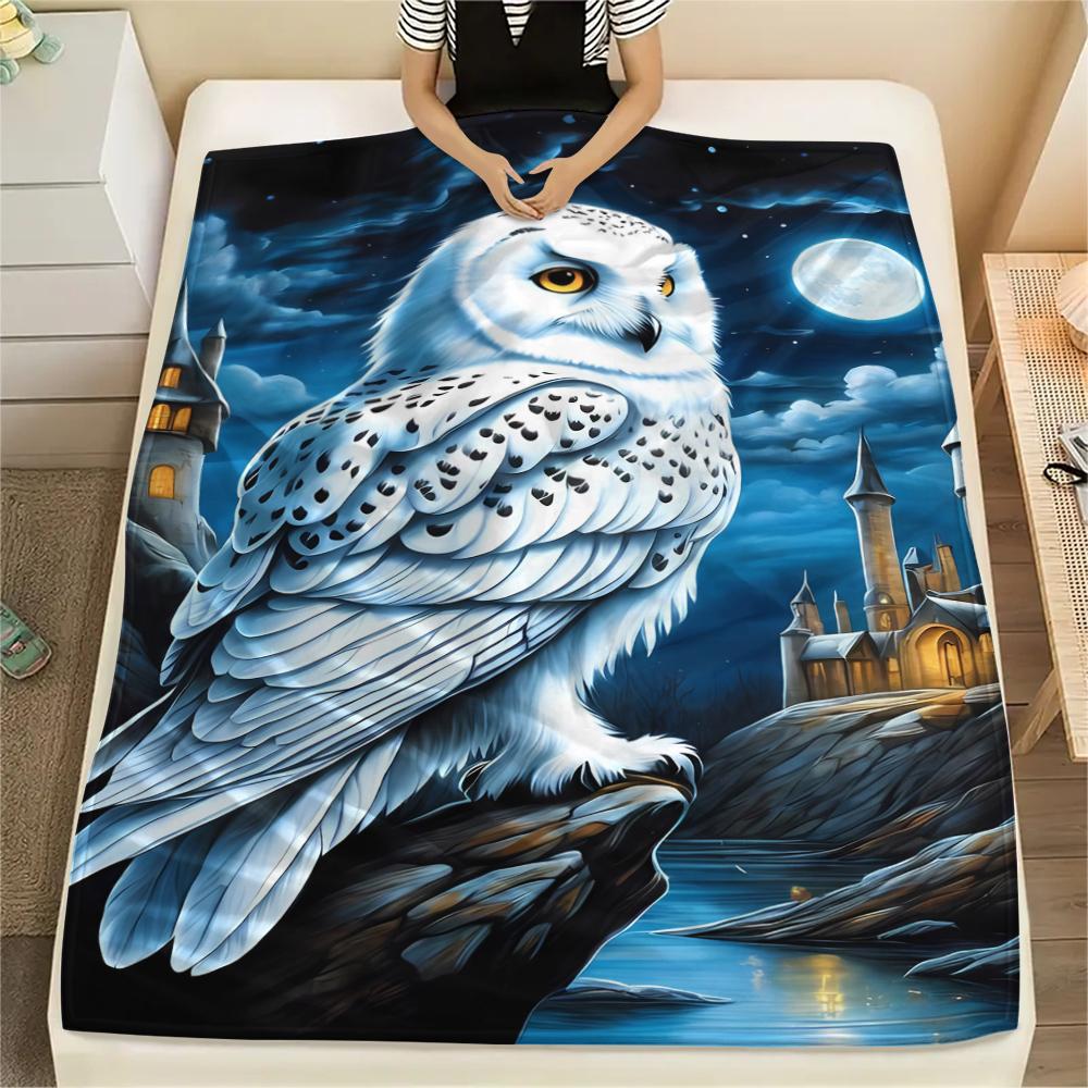 Harry Potter's Owl Soft Flannel Blanket, Print for Bedrooms Sofas Beds, Suitable for Travel Picnic Chair -HYQ29