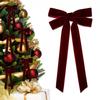 Soft Flannel Bow Ornaments Velvet Ribbon Xmas Pendant, Christmas Tree Ornament, Reusable Party Supplies Decorative Retro Style Hanging Pendant