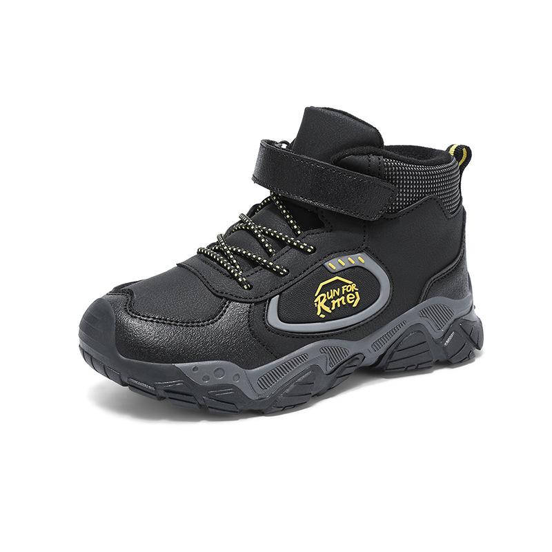 

Ботинки для мальчиков 2025 зима новые детские зимние ботинки с утолщенным теплым подкладом, спортивные хлопковые ботинки для улицы для детей среднего и старшего возраста 34 yards inner length 21.8cm