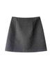 Korean Gray Wool A-line High-Waisted Skirt for Women: Slimming, Elegant, Versatile, Anti-Exposure, Short Skirt for Autumn/Winter