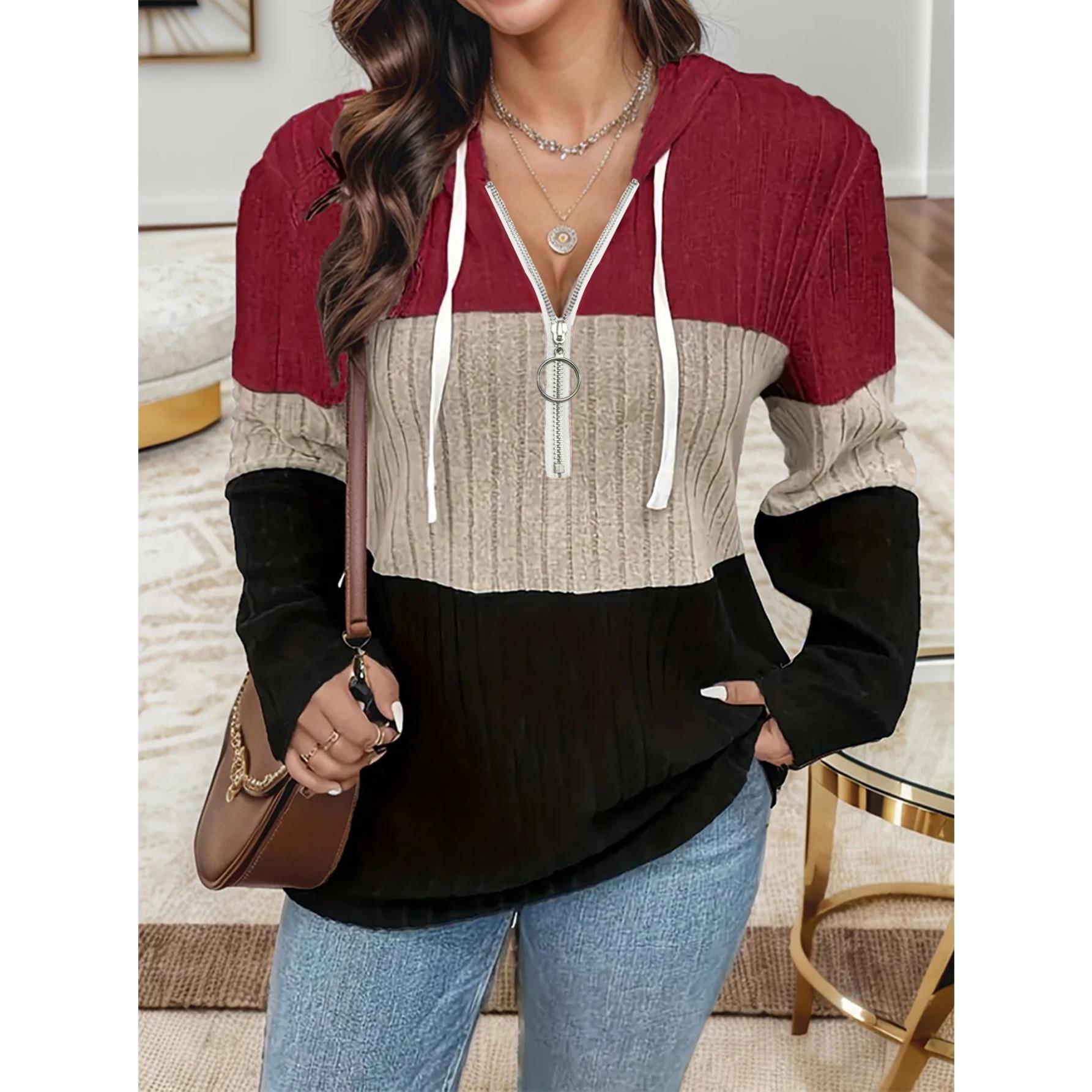 Европейские и американские женские модные топы и футболки с застежкой-молнией в стиле — фото 4