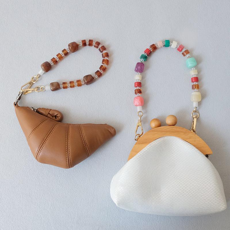 New Fashion Woman Bag Accessory Detachable Candy Beaded Chains Cute Acrylic Luxury Strap Women Elegant Bag Acrylic Handle Chain