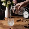 Transparent Vintage Relief Glass Carafe with Cup Water Jug Classic Glass Water Bottle  Bedside