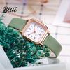 Quartz Movement Watch Women Square Dial Faux Leather Strap Ladies