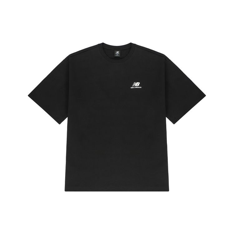 

Мужские однотонные футболки с логотипом New Balance, черные AMT22391-BK