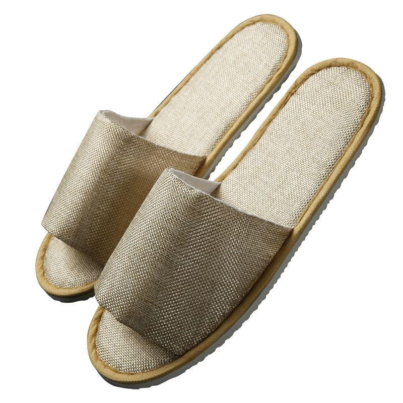 Simple Fashion Unisex Slippers Hotel Disposable Slippers Portable Men's Slippers Indoor Linen Women's Slippers