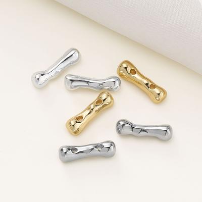 18K Copper-plated Color-retaining Double-hole Bones Bamboo Beads Handmade DIY Bracelets Necklaces Beaded Jewelry Accessories.