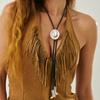 Copper Ethnic Style Necklace Boot Pendant PU Leather Necklace Cowboy Cap Pendant Necklace  Girls