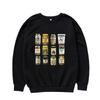 Retro Pickle Jar Printed Round Neck Pullover Hoodie