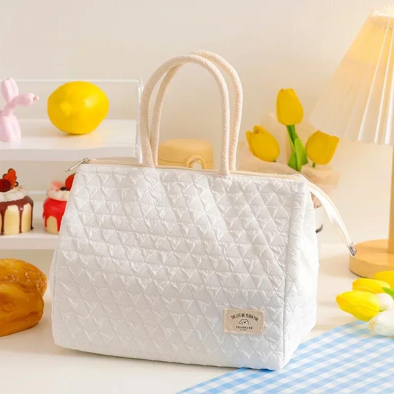 Nueva Moda Sencilla Gran Capacidad Impermeable Bolsa de Almuerzo Portátil Caja de Almuerzo Bolsa Térmica Aislante para Oficinistas