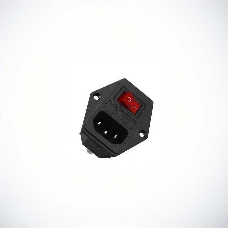 1 Set 3D Printer Parts Power Supply Switch Male Socket With Fuse For 3D Printer Diy 3D Printer Accessories