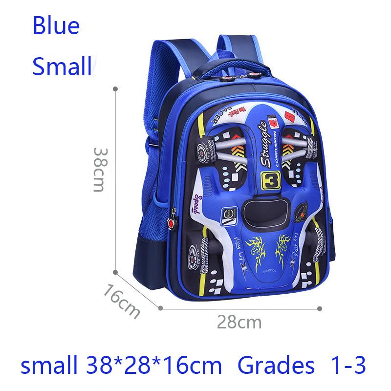 Waterdichte Lichtgewicht 3D Auto Rugzak Kleuterschool Kind Voorschoolse Rugzak Jonge Kinderen Jongen Meisje Schooltas Basisschool Rood Blauw