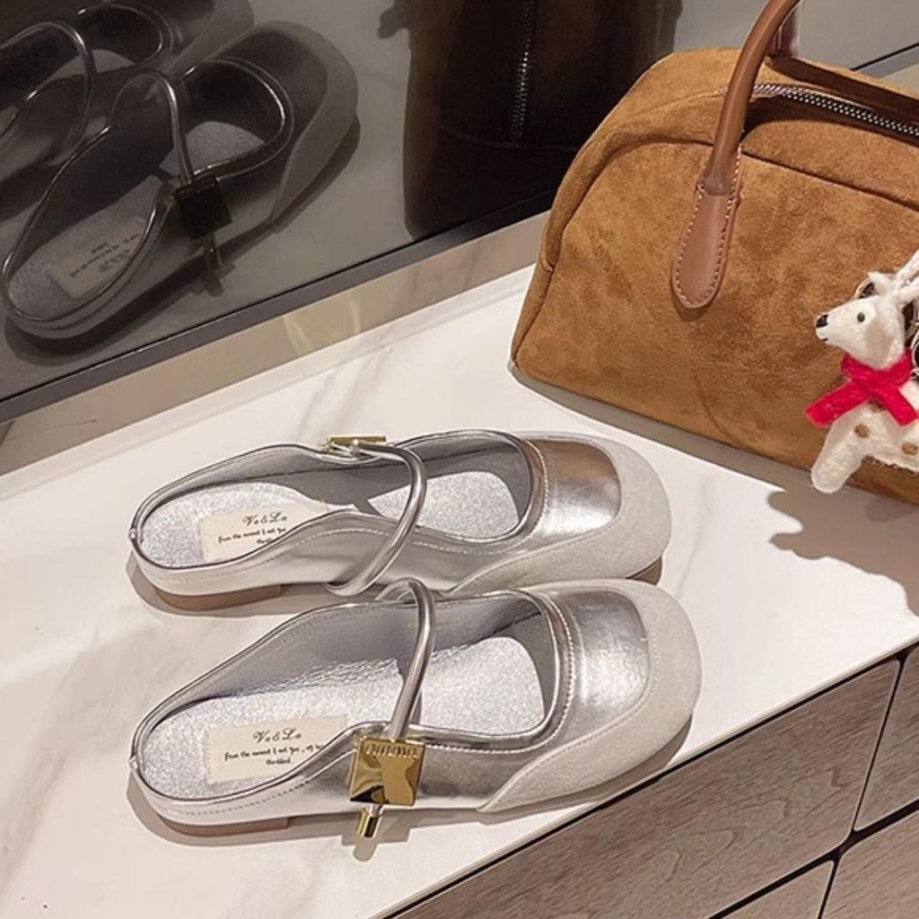 Temperament celebrity half-drag versatile flat-soled single shoes 2025 new summer wear high-end French gentle half-drag women's shoes