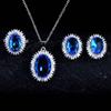 Tanzanian Blue Jewelry Set Earrings Necklace Opening Ring Daily Versatile Jewelry Women