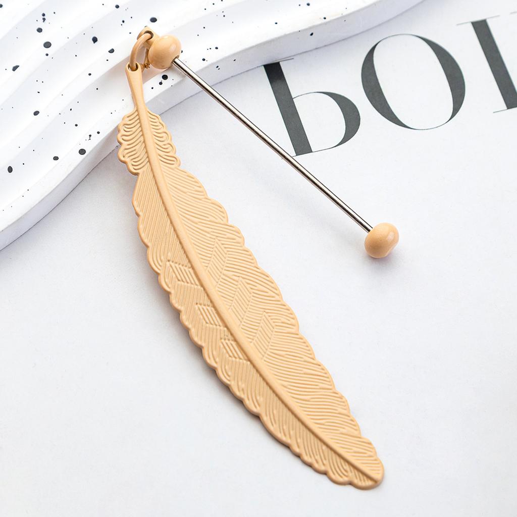 Funny Diy Beaded Feather Bookmark Children Student Reward Metal Book Mark Book Spare Parts Accessories Reading Stationery Gift