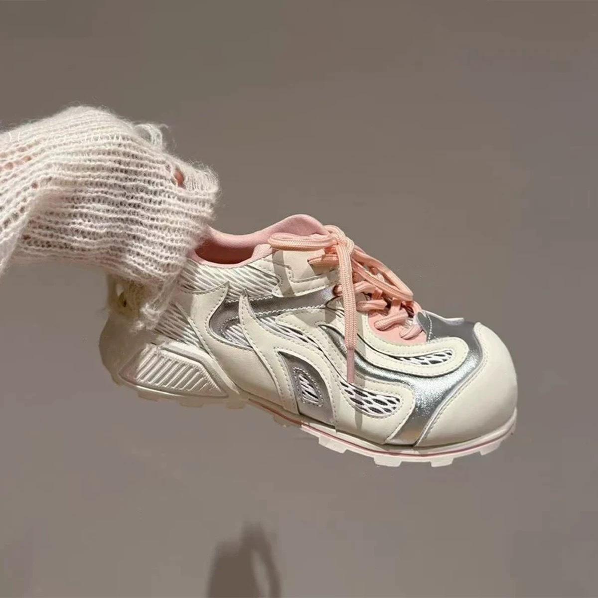 

Puff German training shoes women s 2025 spring soft-soled breathable retro academy style flat-soled white shoes casual sports shoes 35 розовый