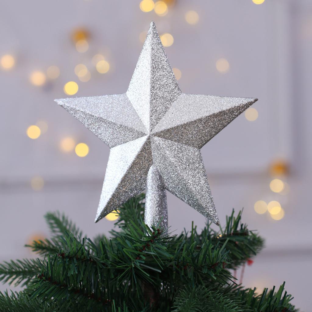 Christmas Decorations, Christmas Tree Top Star, 20CM Glitter Five-pointed Star Accessories