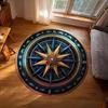 Compass Circular Carpet Navigation Series Floor Mat Foyer Navigator Bedroom Bedside Sofa Carpet Home Decoration Rug