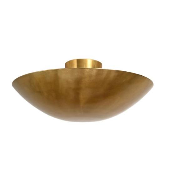 Mid Century 6 Light Sputnik Chandelier | Raw Brass Flushmount Modern Ceiling Pendant Fixture