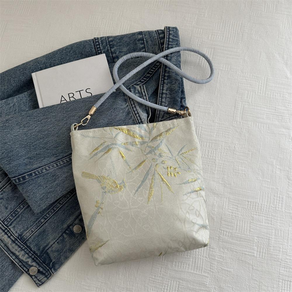 

Print Butterfly Shoulder Bag Bamboo Leaf Chinese Style Handbag Sweet Crossbody Bag Student бежевый