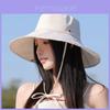 Korean Style Wide Brim Sun Hat For Women With Breathable Polyester Material For Outdoor Summer Wear