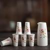 Cloud White Ceramic Baijiu Set (1 Pot, 6 Cups)