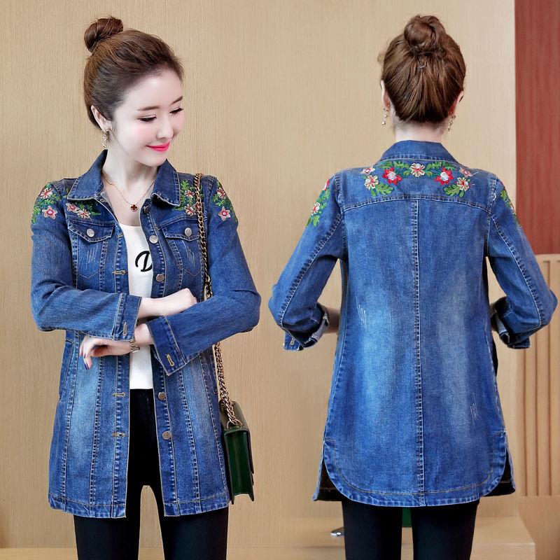 Fashion Single Breasted Long Denim Jacket Shrink Resistant Women Jacket Irregular Hem Long Women Jacket for Vacation